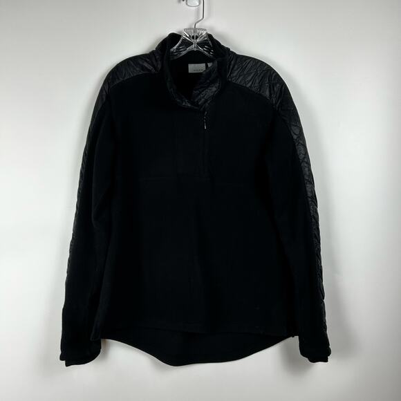 Athleta Vortex Half Zip Pullover Fleece Quilted Jacket Black Cozy Womens Size L - Picture 3 of 11